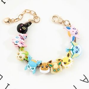 Eevee Squad Evolution Bracelet Kawaii Gamer Girl Jewelry Gold Tone